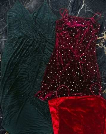 Mix Damen Y2K Samt Party- und Modekleid