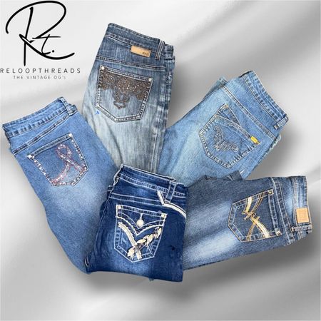 RT 1513 Y2K embroidered bootcut Jeans