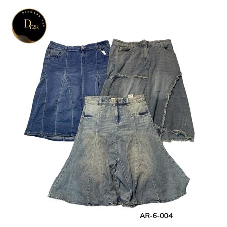 Y2K Denim Lange Rock – Vintage Retro Streetwear Maxi Fit. (AR-6-004)
