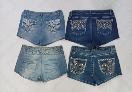 CR8844  UPCYCLED Y2K MINI DENIM SHORTS