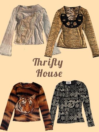 Y2K Indie Sleaze Long Sleeve Tops(TH/449)