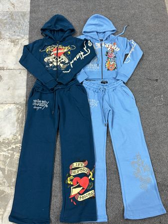 Ed hardy ladies tracksuits blueberry/sky blue