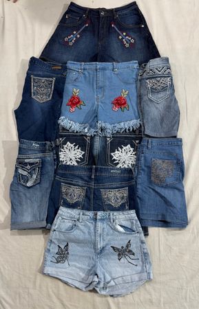 Y2k denim shorts (641)