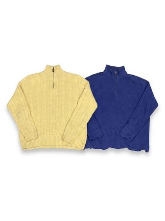 (FV-1581) Polo Quarter Zip Knitwear Sweater