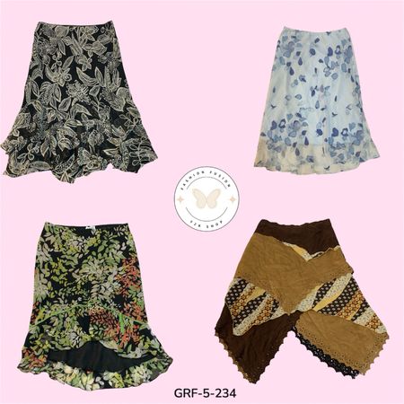 Boho Chic Printed Skirt – Summer Flowing A-Line Style (GRF-5-234)