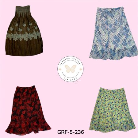 Trendy High Waist Printed Skirt – Soft Lightweight Fabric (GRF-5-236)