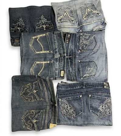 Y2K Mini Skirts 12 pcs Embroidered