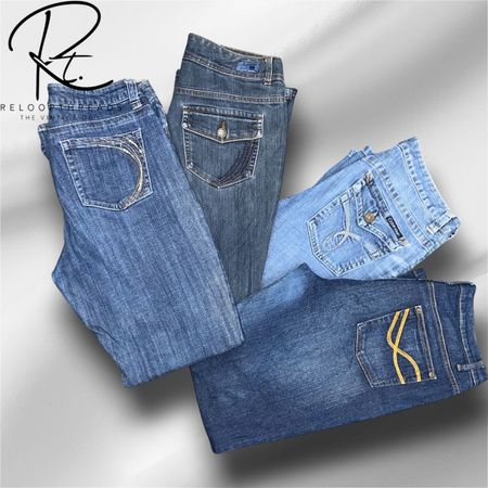 RT 1519 Y2K Embroidered BootCut Jeans
