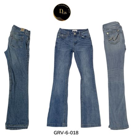 Y2K Calça Flare de Perna Larga – Moda Icônica dos Anos 2000 (GRV-6-018)