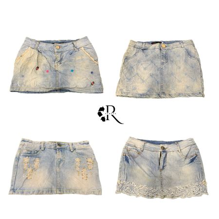 Y2K Era Cyber Girl Denim Mini Skirts RW 2072