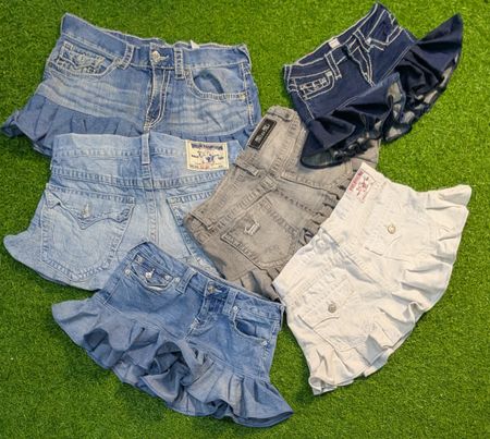 5970 - True Religion e Miss me Gonne Mini in Denim Riciclate