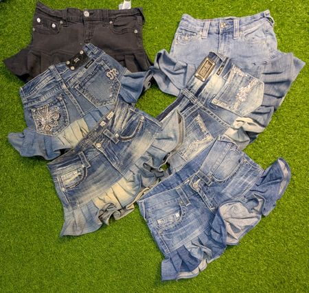 5971 - Miss me, True Religion Gonne in denim mini riciclate
