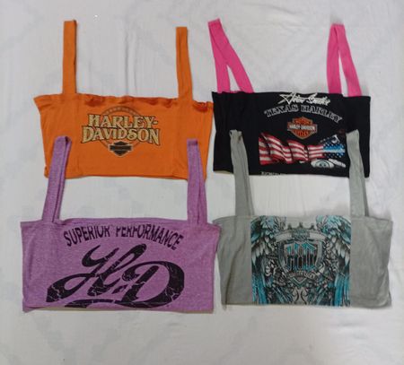 CR8862 UPCYCLED HARLEY CROP TEES
