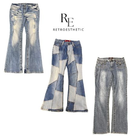 Y2K Era Cyber Girl Denim Jeans RE-3345