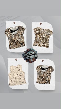 Y2K Cheetah Style Poly Blouse