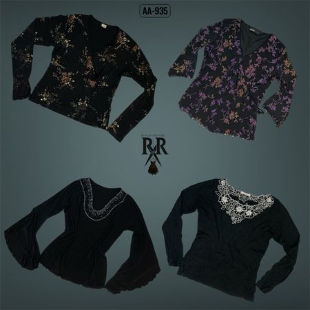 Y2K Black Gothic Full Sleeve Tops (AA-935)