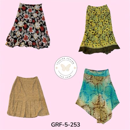 Elegant A-Line Poly Printed Skirt – Minimal & Modern Look (GRF-5-253)