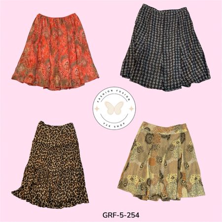Statement Print Poly Skirt | Soft Draped Comfort Style (GRF-5-254)