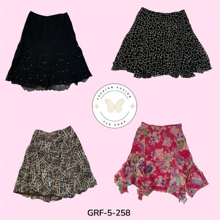 Elegant 100% Silk Blend Skirt – Vibrant Printed Collection (GRF-5-258)