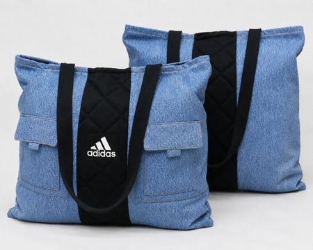 CR1812  UPCYCLED DENIM UTILITY TOTE BAG