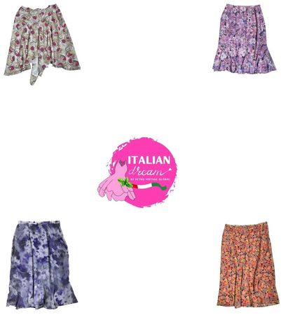 Y2K printed poly skirts