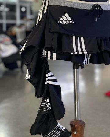 Upcycled Adidas Ruffle Mini Skirt