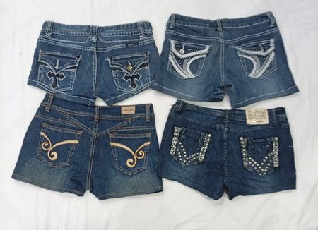 CR8886 UPCYCLED Y2K MINI DENIM SHORTS