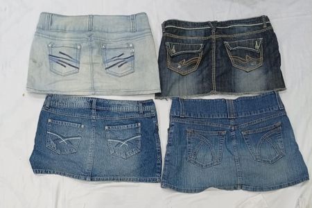 CR8887  UPCYCLED Y2K DENIM SKIRTS
