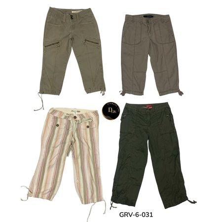 Y2K Cargo Capri – Vintage Utility Fashion Bottoms (GRV-6-031)