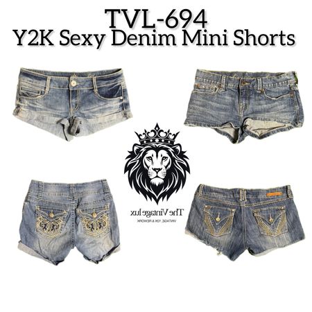 Y2K Unique Denim Mini Shorts (TVL-694)