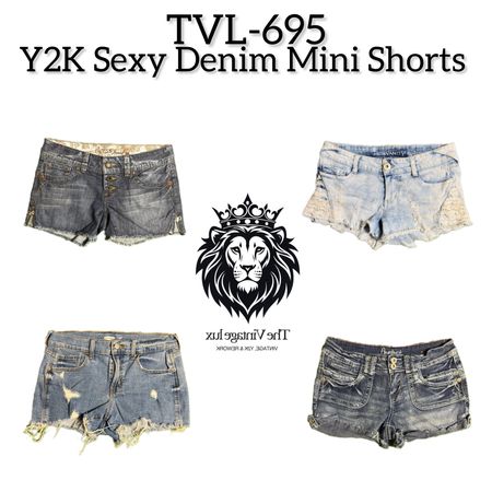 Y2K Unique Denim Mini Shorts (TVL-695)