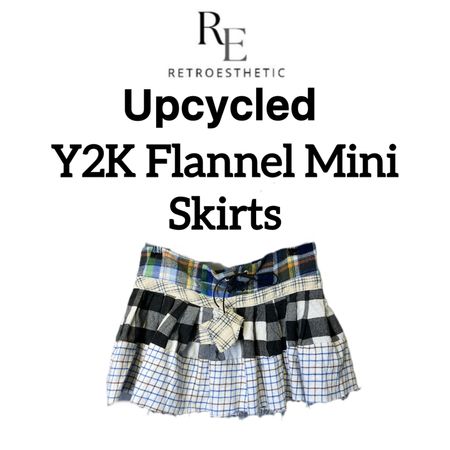Mini jupe en flanelle en denim Y2K recyclé