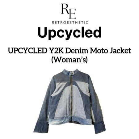 Upcycled Y2K Denim Moto Jacket(women’s)