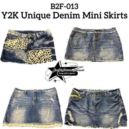 Y2K Unique Denim Mini Skirts (B2F-013)