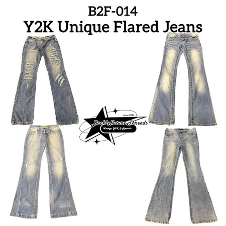 Y2K Unique Flared Jeans (B2F-014)