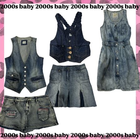 Y2K Baddie Denim mix: waistcoat, skirt, dress-135