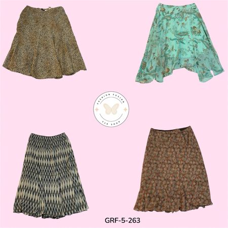 Statement Poly Printed Skirt | Soft Flow Summer Essential (GRF-5-263)