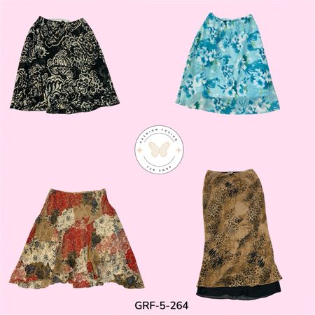 Chic Printed Poly Skirt | Lightweight Everyday Elegance (GRF-5-264)