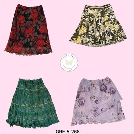 Trendy Aesthetic Printed Skirt | Soft Draped Poly Style (GRF-5-266)