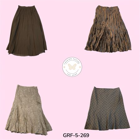 Black & Brown Poly Printed Skirt – Chic Streetwear Essential (GRF-5-269)