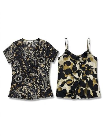 (FV-1600) Mixed Pattern Fashion Bundle Y2K Printed Tops Wholesale Bundle | Vintage Women’s Pattern Mix Fashion Lot