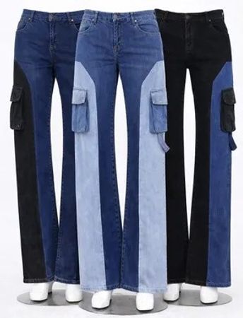 CR1818 Upcycled Cargo Panel Denim Pants