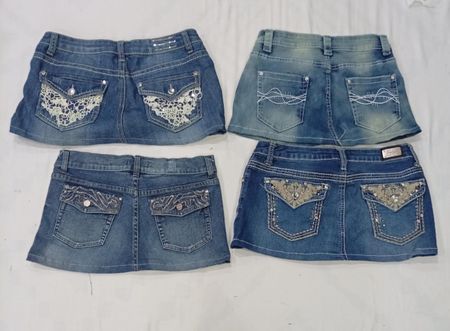 CR8910  UPCYCLED Y2K MINI DENIM SKIRTS