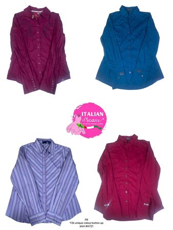 Y2k unique colour button up shirt