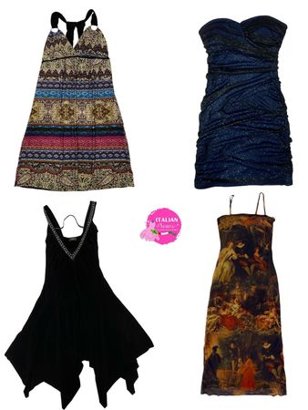 Y2K statement graphic mesh dresses
