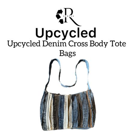 Upcycled Denim Cross Body Tote Bags
