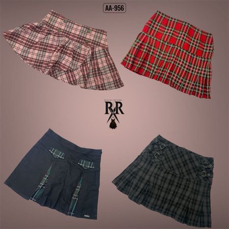 Y2K Gothic Girl Era Checkered Mini Skirts (AA-956)