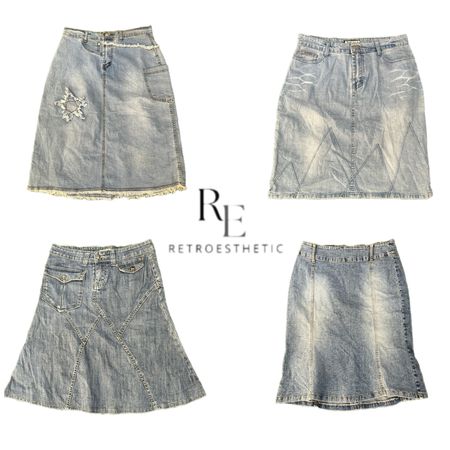 Y2K NYC IT GIRL DENIM MIDI SKIRT RE-3366