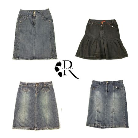 Y2K Era Cyber Girl Denim Midi Skirts RW2096