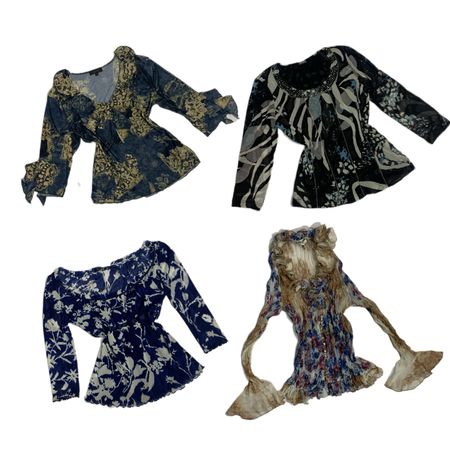 Y2K Ruffle & Floral Statement Tops